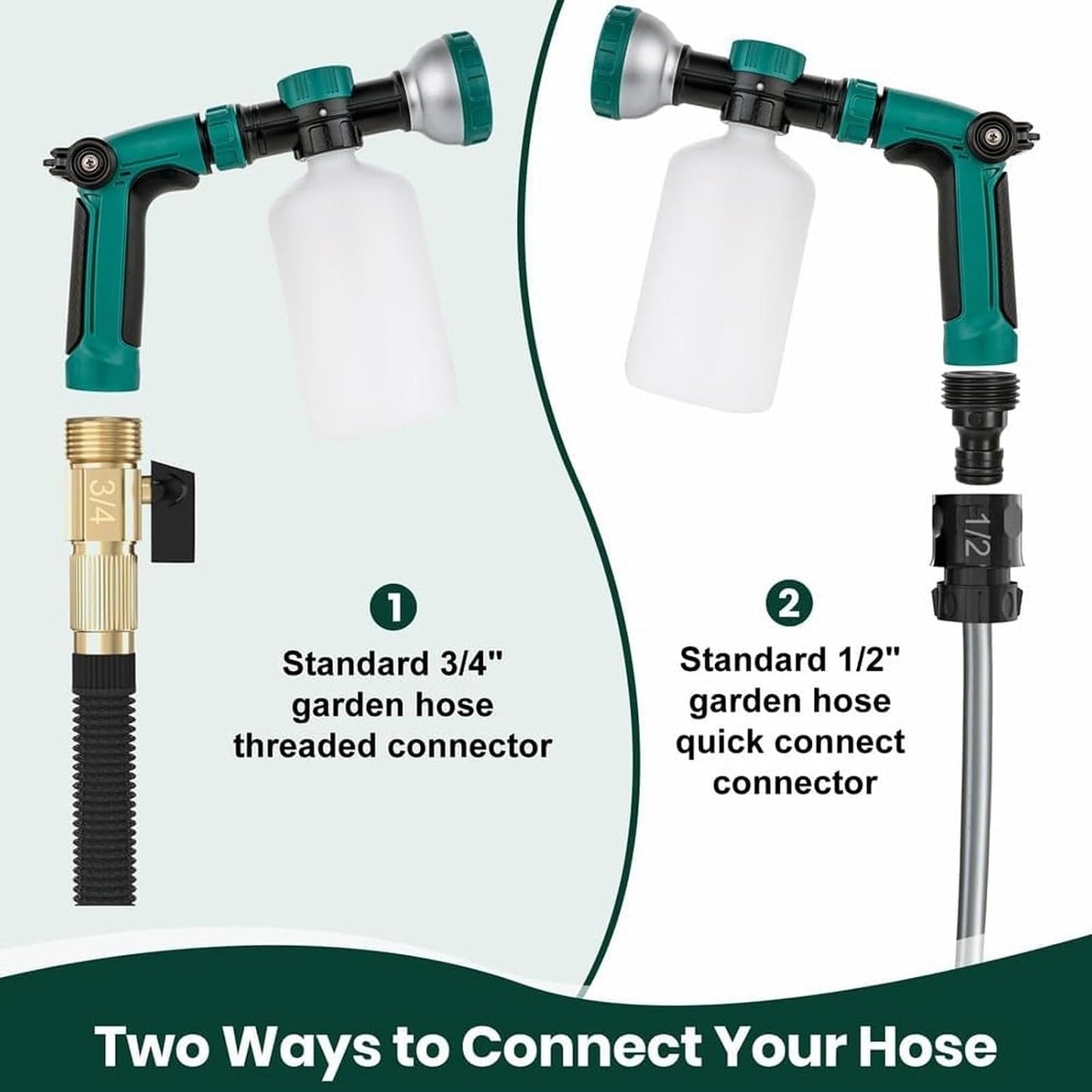 8-Dial Hose End Sprayer for Liquid Fertilizer/Soap Precision Lawn Yard & Garden Feeder with 16oz Bottle for Uniform Fertilizing and Watering Plants Car Dog Wash Hose Attachment Nozzle