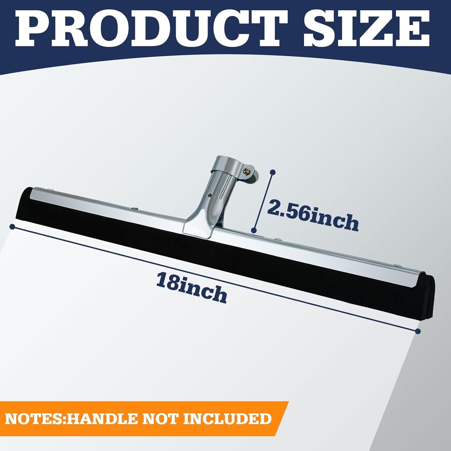 Lasnten 4pcs Double Foam Floor Squeegee for Concrete Industrial Floor Scrubber Stainless Steel Cleaning Squeegee with Rubber Heavy Duty Broom EVA Foam Blade for Garage Window Pool (18 Inch)