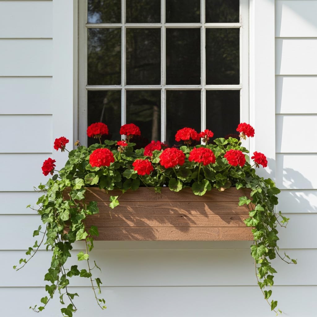 Handmade Rustic Cedar Herb Window Planter Box – Wooden Window & Railing Planter for Indoor or Outdoor Use, Made in USA (18)