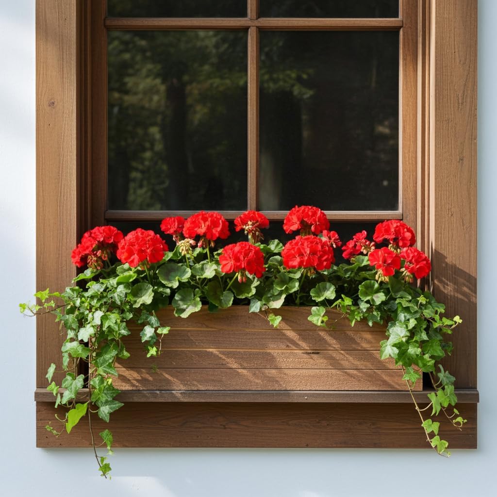 Handmade Rustic Cedar Herb Window Planter Box – Wooden Window & Railing Planter for Indoor or Outdoor Use, Made in USA (18)