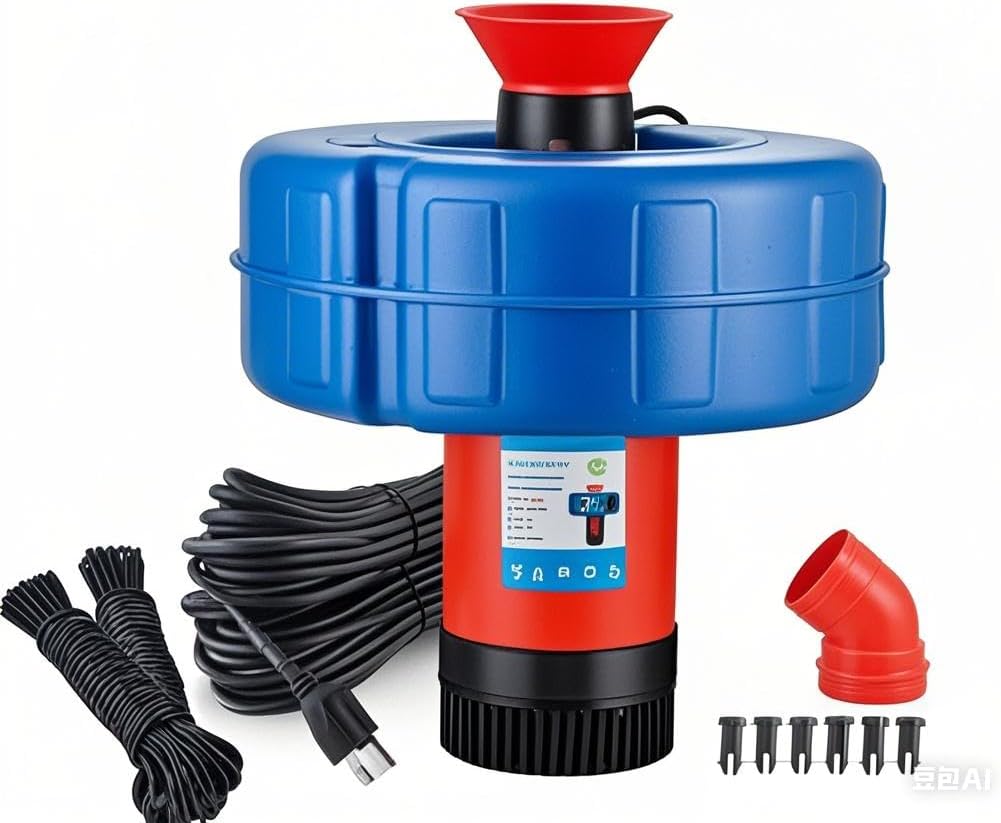 Pond Fountain Aerator - 110V, 0.75KW/1HP, 15000 GPH Pump. Fully Automatic Powerful Lake Floating Fountain with 100 - Foot Power Cord and Two 100 - Foot Guide Ropes for Large Ponds and Lakes (F-65)