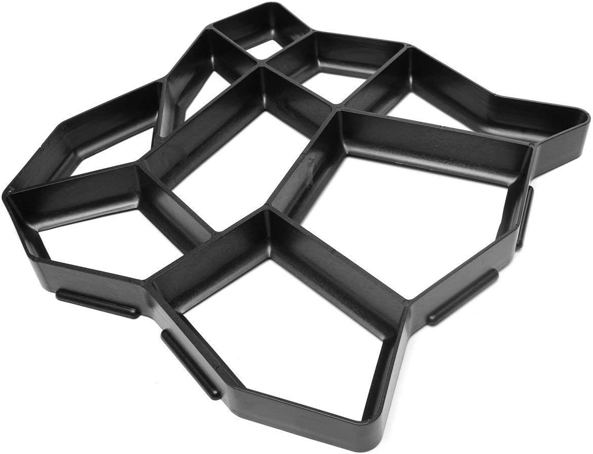 Walk Path Maker, Pathmate Stone Mold Paving Pavement Concrete Molds Stepping Stone Paver Walk Way Cement Molds for Patio, Lawn & Garden(4 Packs 13 x 13 x 1.4 inch)