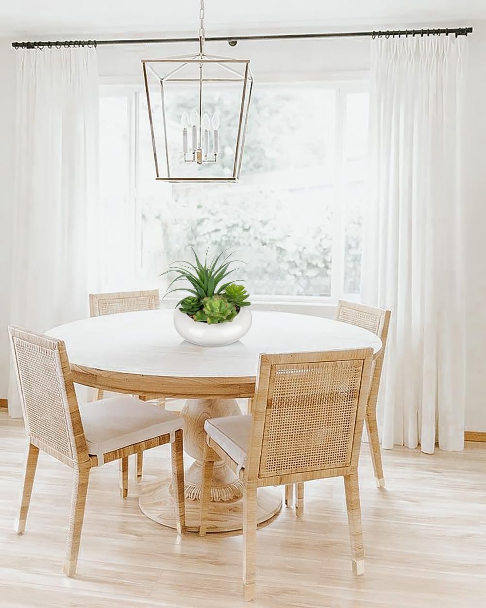 Large Artificial Succulents Plants Faux Succulents in Pots Fake Succulent Arrangement Potted Plants with White Ceramic Pot for Office Desk Bathroom Shelf Living Room Indoor & Outdoor Home Decor