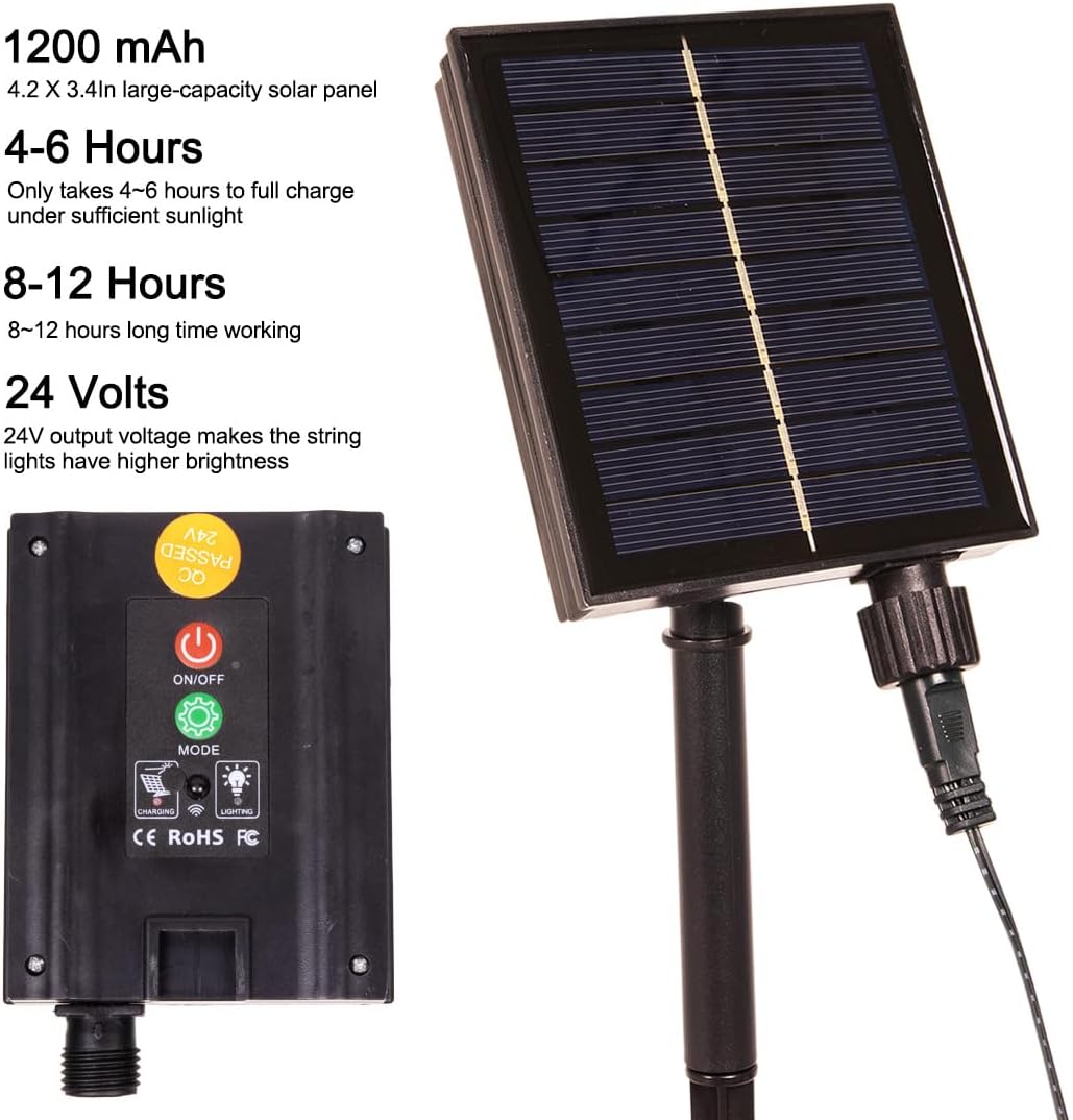 66FT Solar Outdoor Halloween String Lights 200 LED Waterproof Orange and Purple String Lights with Remote for Halloween Tree Garden Backyard Patio Porch