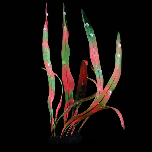 3Pcs Soft Silicone Aquarium Plants Set Glowing Kelp Fish Tank Plants Decor Artificial Red Aquarium Plant Simulation Artificial Water Grass for Fish Tank,7.08in9.84in16.9in