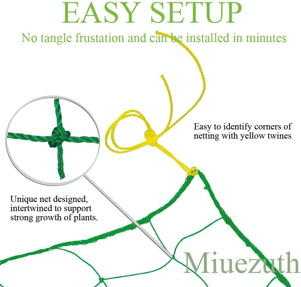 Trellis Netting for Climbing Plants - Heavy Duty Garden Trellis Netting for Cucumber, Vine, Fruits & Vegetables Tomato Plants Trellis Net, Climbing Vining Plants (1-Pack 8.2' x 6.6'Ft)