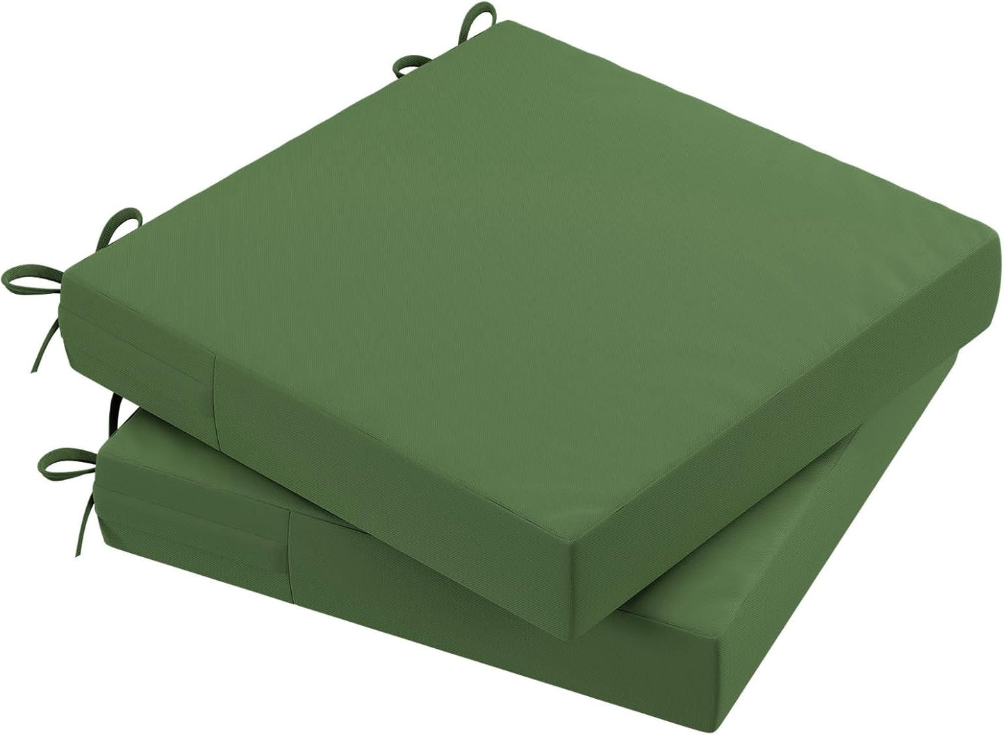 AAAAAcessories Outdoor Seat Cushions for Chairs, Waterproof, Fade-Resistant Patio Furniture Replacement Cushions, 19" x 19" x 3", Set of 2, Dark Moss