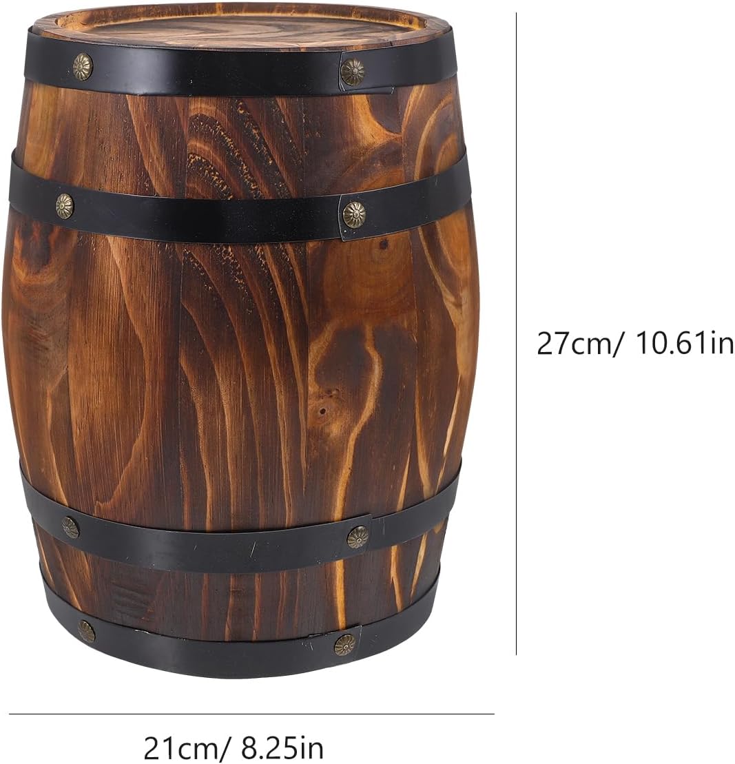 Oak Barrel Planter, Wooden Flower Pot, Rustic Plant Container, 27.00X21.00X21.00cm/10.61X8.25X8, Indoor Outdoor Usage, Durable Handmade Decor