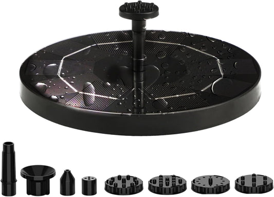 3W Solar Fountain Pump for Bird Bath and Garden, 6 Nozzle Solar Powered Water Fountain Pump, Floating Solar Water Pump for Outdoor Ponds, Pool, Fish Tank, and Mini Fountains