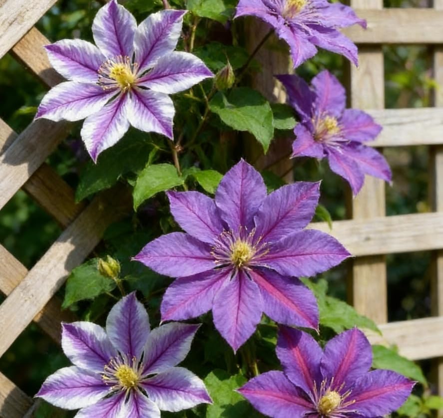 CarpetC 200+ Mixed Clematis Seeds for Planting, Perennial Climbing Vine Large Blooms, Non-GMO Heirloom Flower Seeds for Trellises, Arbors & Garden Fences