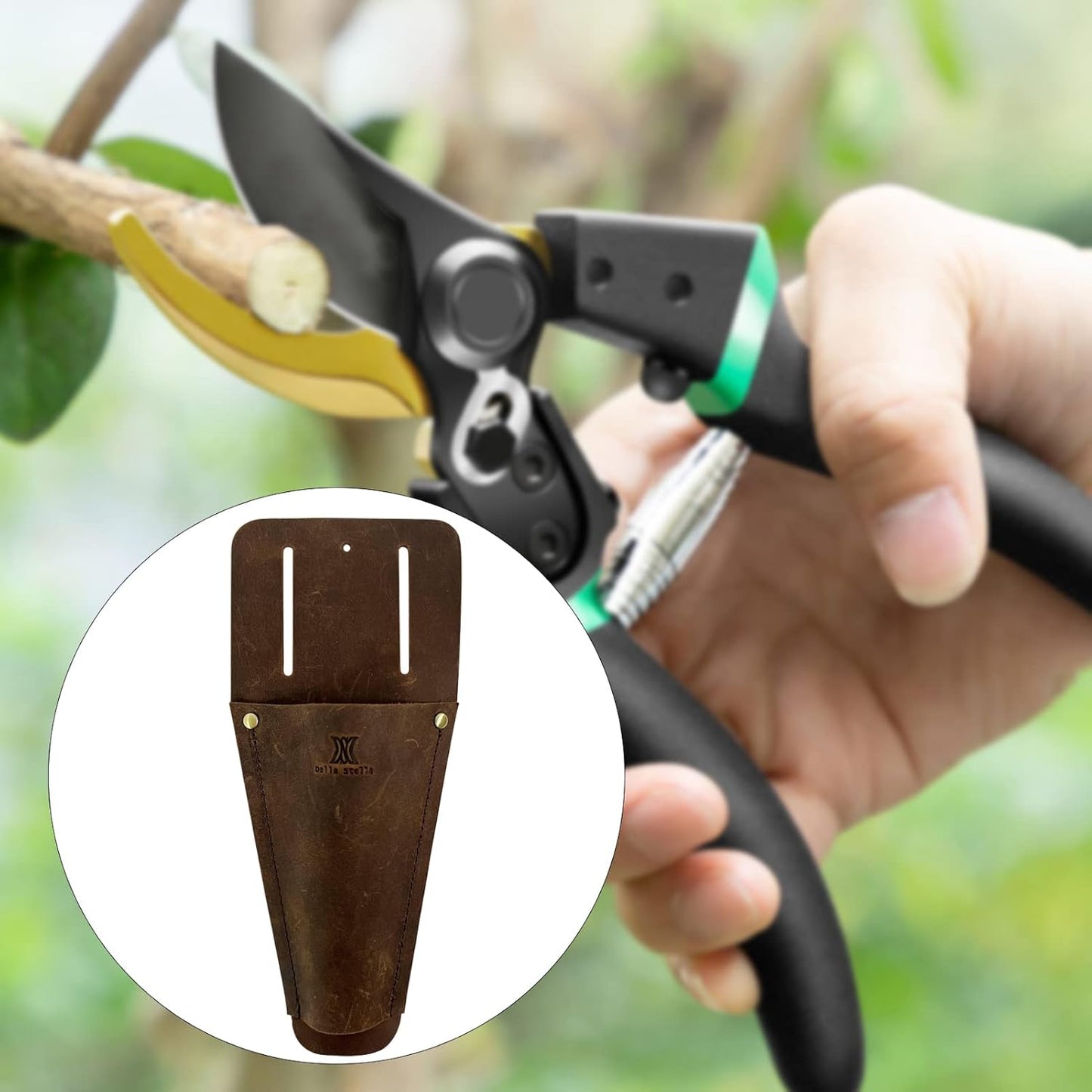 Garden Leather Pruner Sheath,Tool Holster for Gardening Pruning Shears,Durable Scissor Protector Cover