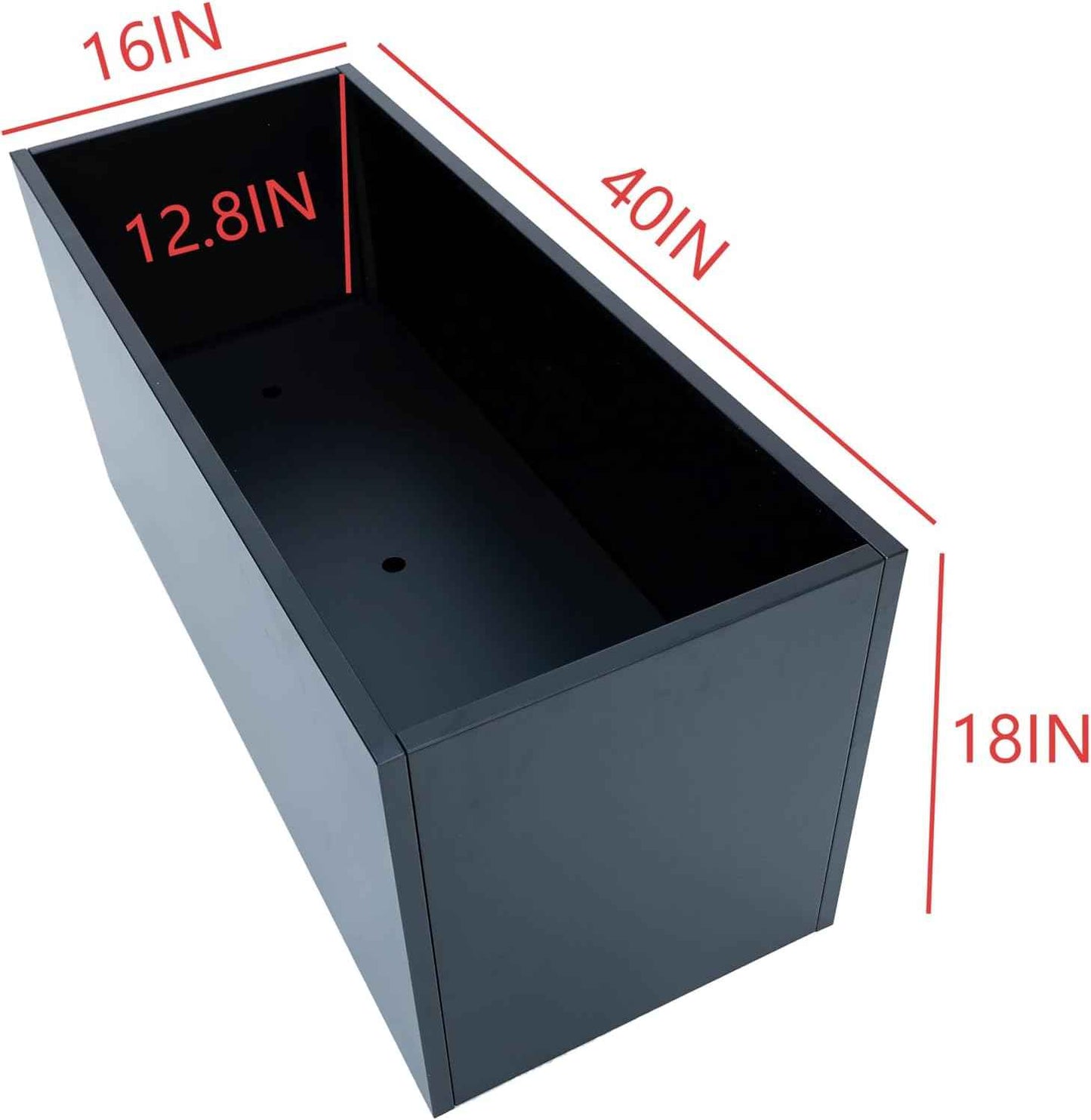 40" L x 16" W x 18" H Metal Large Rectangular Planter - Long Planter Box for Outdoor Patio/Porch Planter Boxes Outdoor Modern Design for Plants, Flowers, Garden,Spliced Flower Pot (Black)