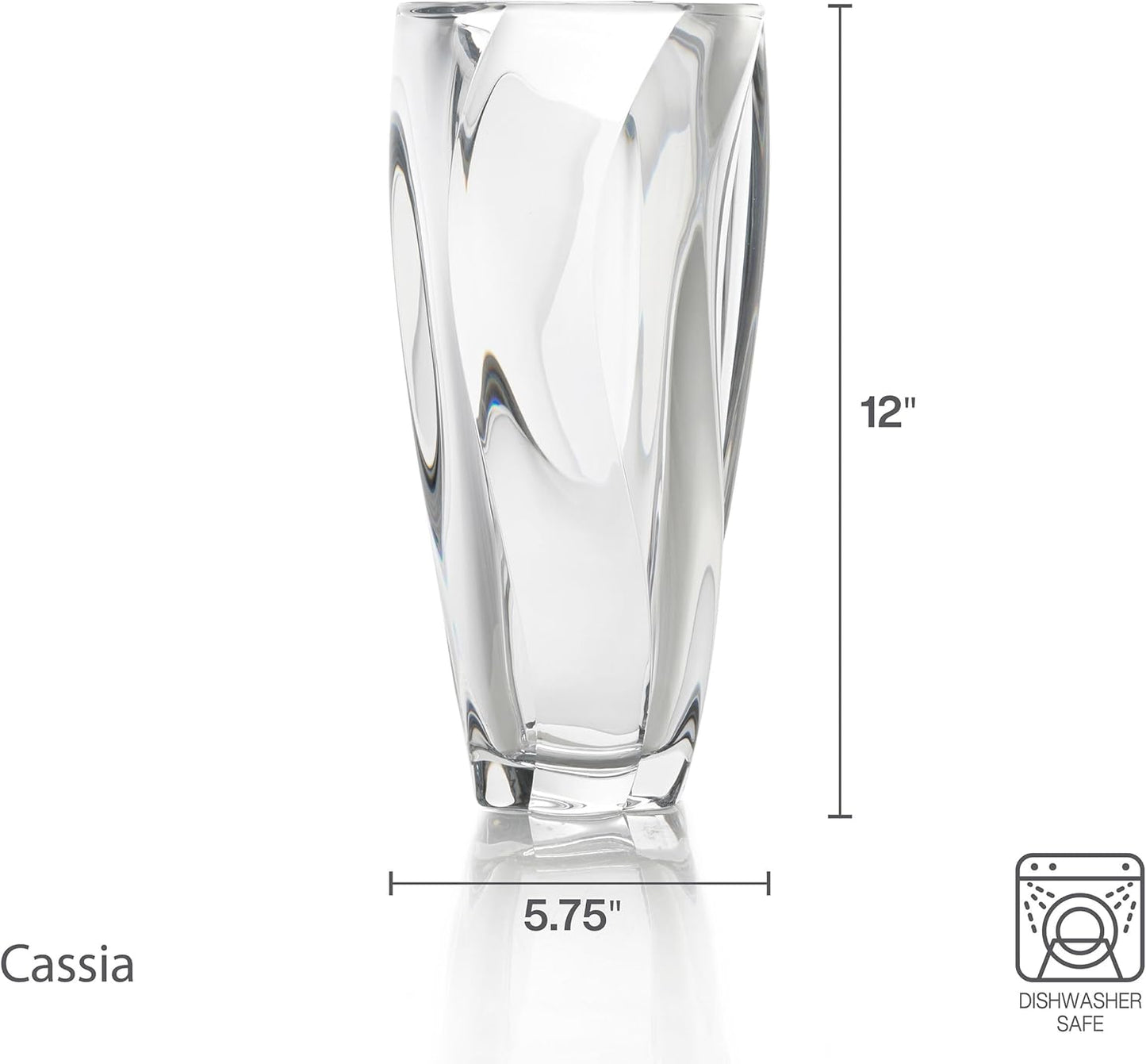 Mikasa Cassia Crystal Glass Vase, 12 Inch