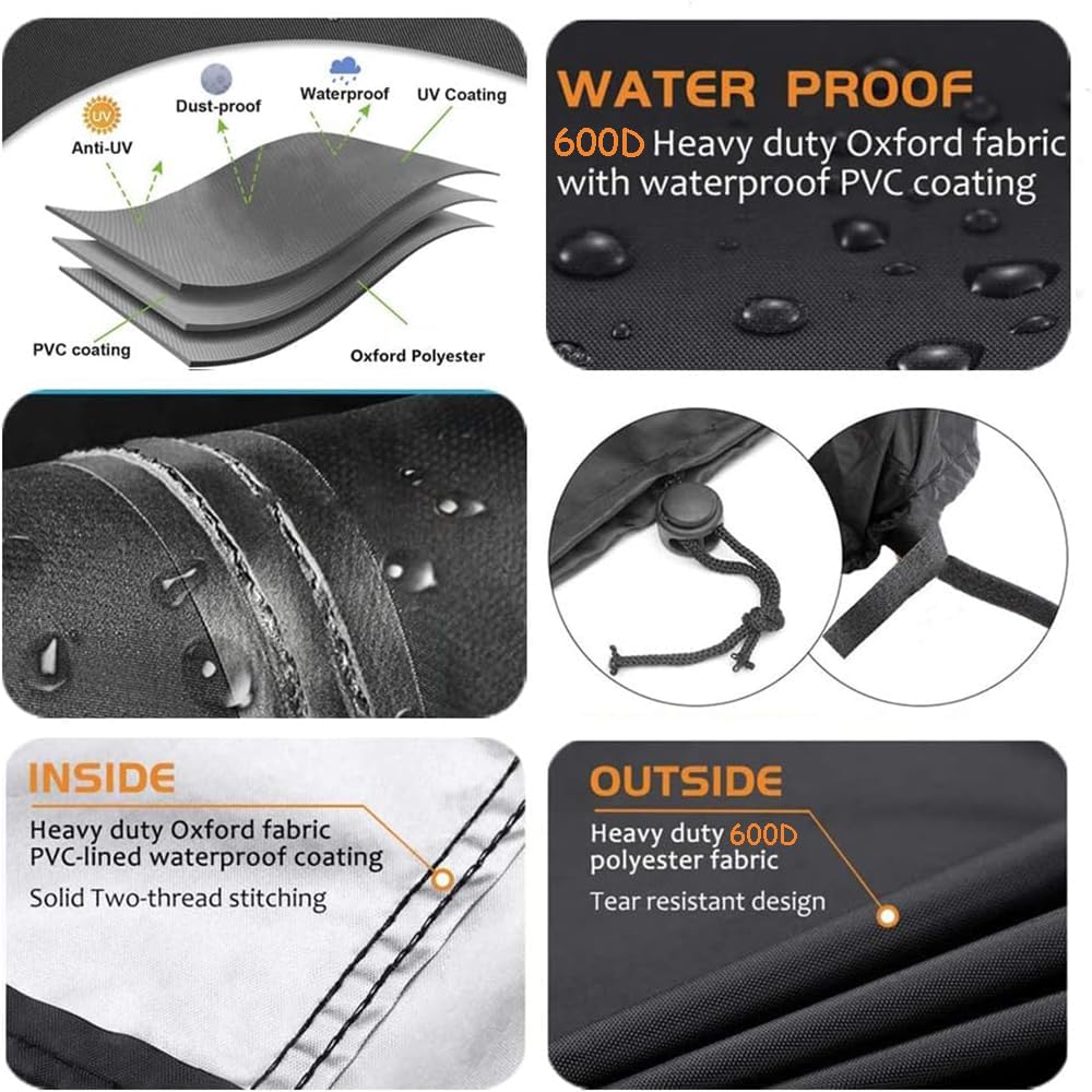 Charcoal Grill Cover for Oklahoma Joe's Rambler Tabletop Grill 19402088 7388393P06 600D Polyester Heavy Duty Waterproof