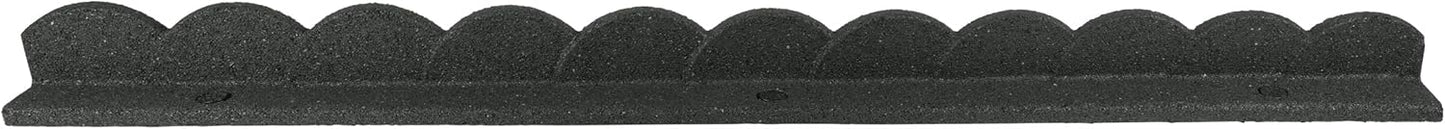 Playsafer L Shaped Flexible Rubber Scalloped Edger for Lawns Landscaping and Playground | Easy No Dig Installation| 4' Long (1, Dark Gray)