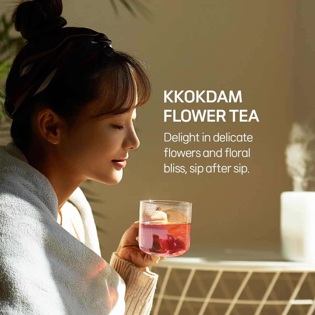 KKOKDAM Gourmet Butterfly Tea Bags Gift Set Sampler – Fancy Tea Variety Pack Set, Korean Drinks, Unique Gifts -Perfect as Women Tea Gift Set - 6 Count