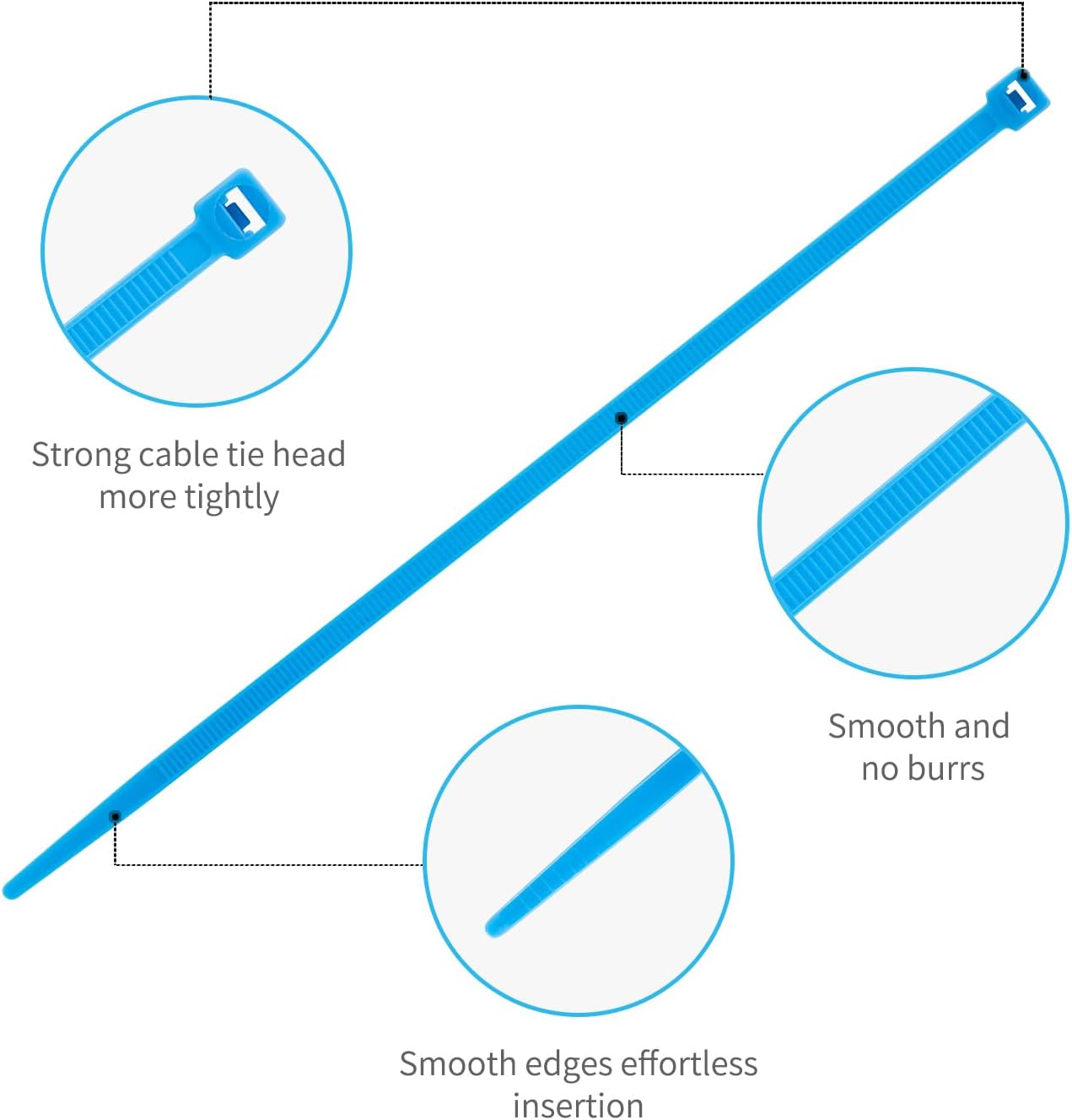 12 Inch Zip Ties Brown 1000 PCS, 50 Lbs- Heavy Duty Tensile Strength, Nylon PA66 UV Resistant Cable Ties for Indoor and Outdoor Use - Ideal for object bundling and fastening