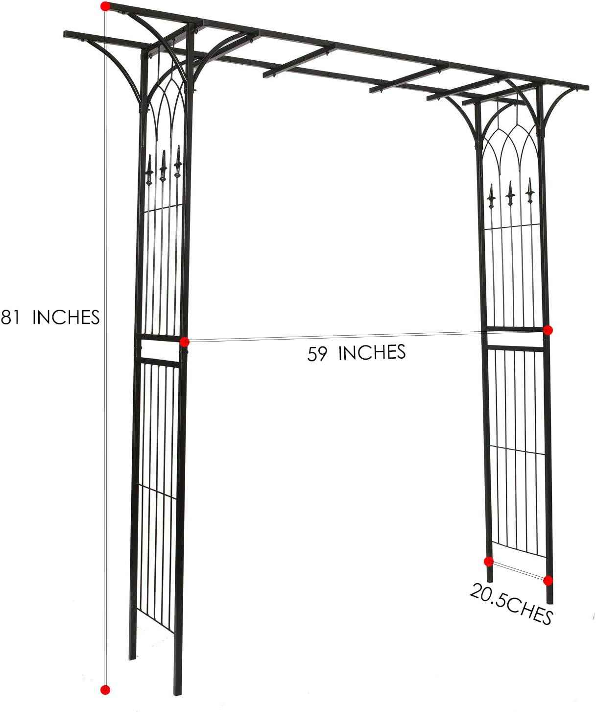 1. GO Steel Garden Arch, 6'9'' High x 4'11'' Wide, Garden Arbor for Various Climbing Plant, Outdoor Garden Lawn Backyard