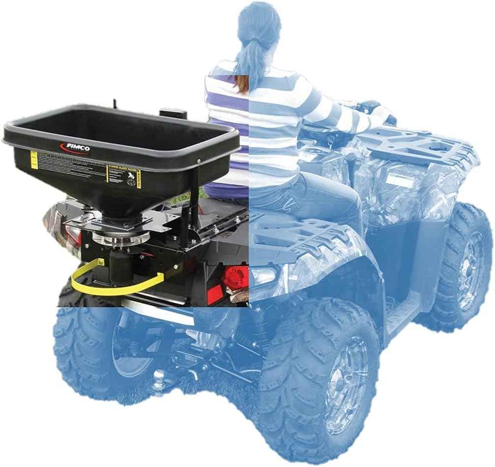 FIMCO 5301845 ATV Dry Material Spreader for Distribution & Broadcast, 12V, Polymer Hopper, 145 lbs