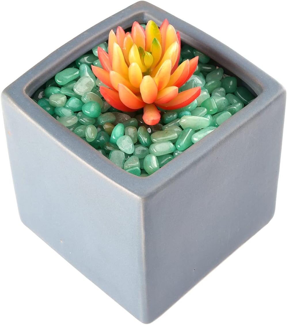 WAYBER Decorative Rock Stones, 2 Lbs/920g Irregular Green Crystal Pebbles Quartz Gravel for Aquarium Turtle Tank Decoration/Succulent Plant Landscape/Flowerpot Vase Ornament