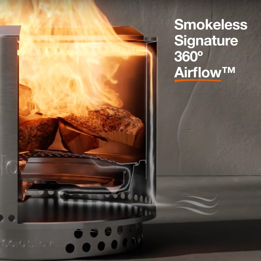 Solo Stove Yukon 27 Inch Smokeless Fire Pit with Removable Ash Pan - Wood Burning Portable Stainless Steel Outdoor Fireplace, Stainless Steel, Ideal for 6 or More People, 38 lbs,Mulberry