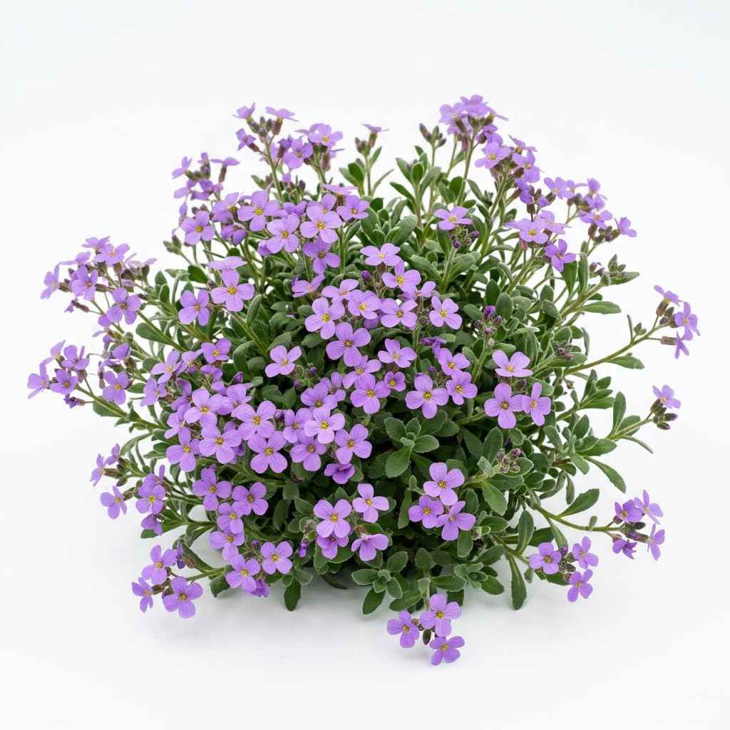 | Purple Rockcress - 500 Heirloom Flower Seeds for Planting - Hardy, Low Growth, Cascading | for Rock Gardens, Walls, Paving Stones | Purple Blossoms | Non GMO