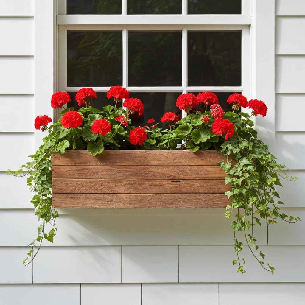 Handmade Rustic Cedar Herb Window Planter Box – Wooden Window & Railing Planter for Indoor or Outdoor Use, Made in USA (18)