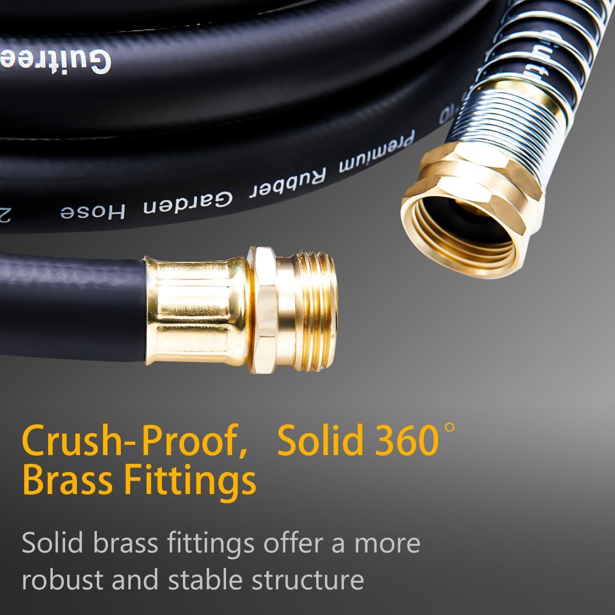 Leader Garden Hose 10ft x 3/4", Heavy Duty Short Water Hose, Male to Female Fittings, Five Layered Braiding for Durability, 1000PSI Burst, 300PSI Working (Black)