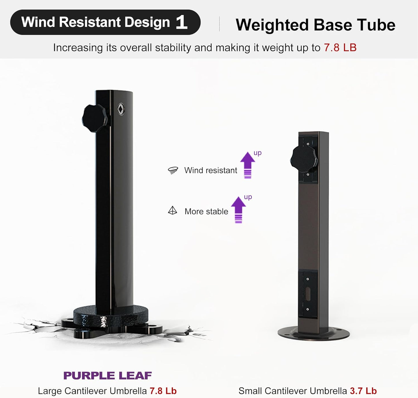 PURPLE LEAF 9' X 12' Cantilever Outdoor Umbrellas Large Patio Umbrella Hanging Double Top Rectangle Offset Umbrella with 360°Rotation Tilting Umbrella Outdoor Patio, Navy Blue