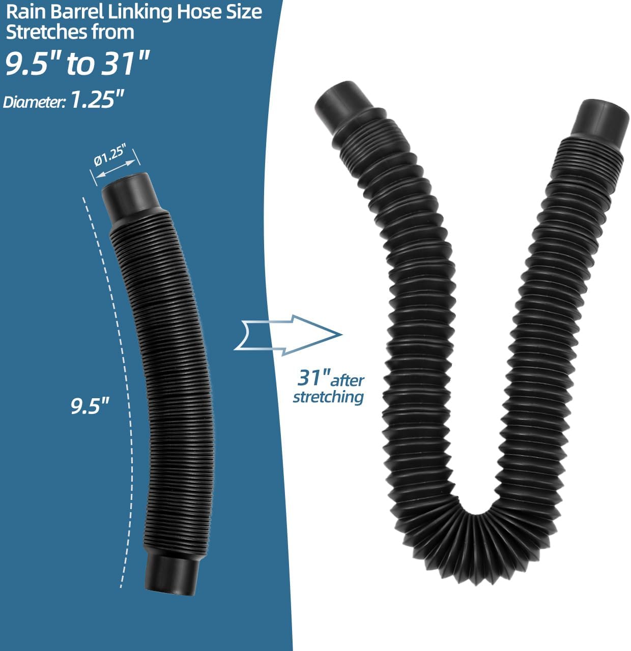 Rain Barrel Diverter Kit for 2x3" Downspout - Rain Water Diverter Connector System Fits Rectangular Downspouts, Converts Plastics Barrel into Rain Barrel