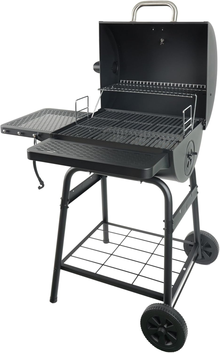 Grill Boss 23 Inch Charcoal Barrel Grill with Adjustable Grate, Large Cooking Area, Black