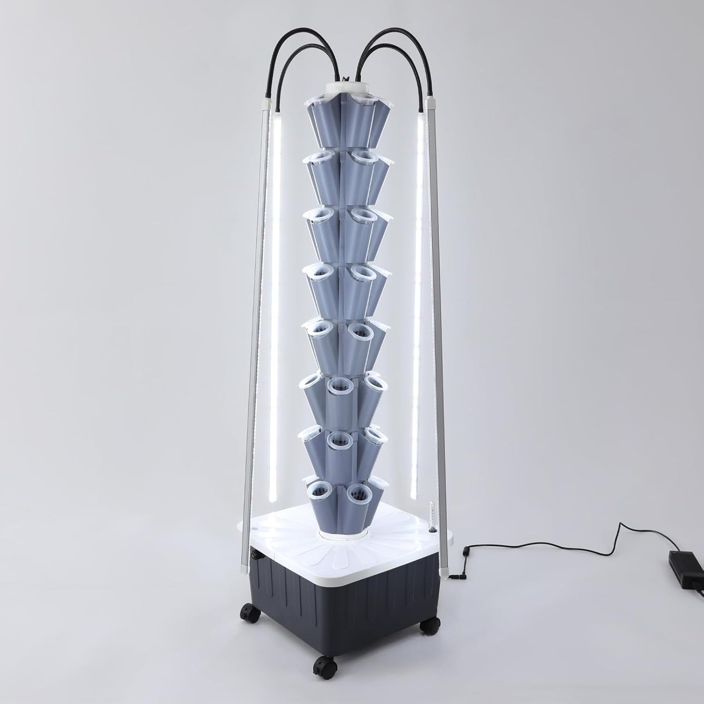Hydroponics Growing System with LED Grow Lights, 40-Plants Indoor Vertical Hydroponic Tower, Vertical Garden Planter with Wheels, Hydroponic Germination Kit for Fruits, Vegetables, Herbs