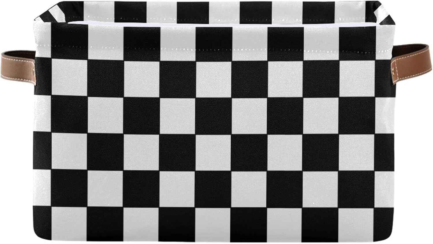 Black and White Check Rectangular Storage Basket Organizer Bin Shelf Baskets For Clothes Gifts For Home Office Dorm