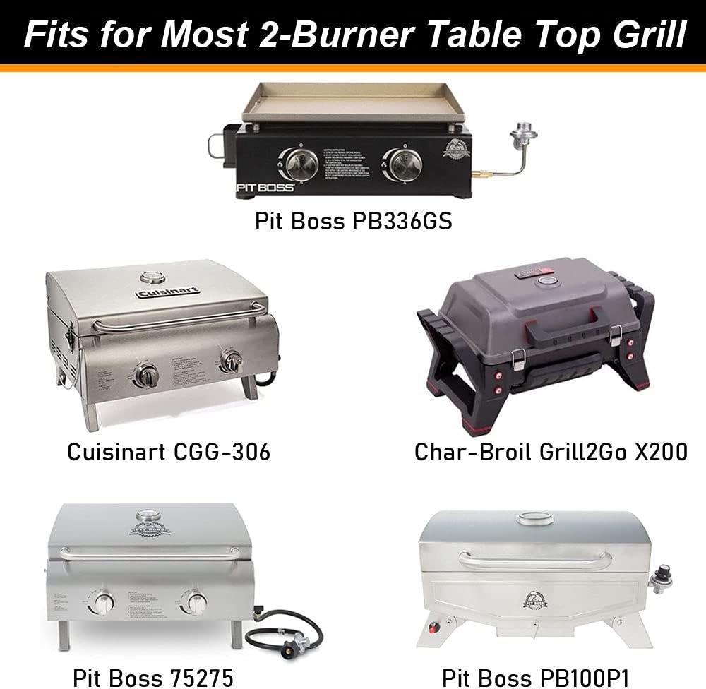 Tabletop Grill Cover for Pit Boss 75275 & PB336GS, Cuisinart CGG-306 Covers 24 Inch Table Top Most 2-Burner Portable Heavy Duty Waterproof Black WC003 24L*18W*13H inch (Black)