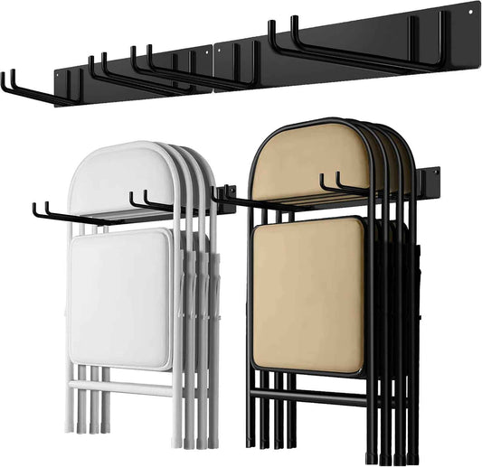 TTzycc 2-Pack Folding Chair Storage Rack for Chair Organization and Garage Wall Mount Storage, Garden Tool Rack Organizer (2 Pack)