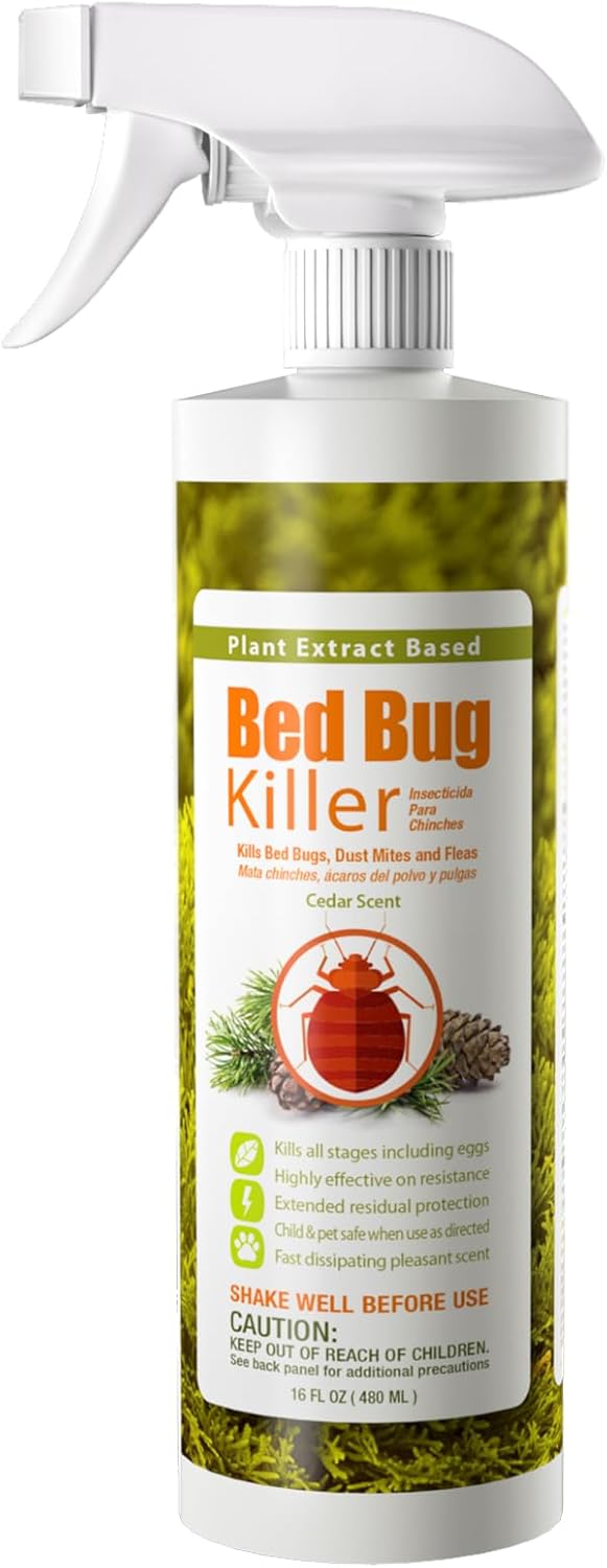 Bed Bug Killer (16OZ) EcoVenger by EcoRaider−100% Kill Efficacy−Kills All Stages on Contact-14 Day Residual Protection− EcoFriendly & Non-Toxic Child & Pet Friendly