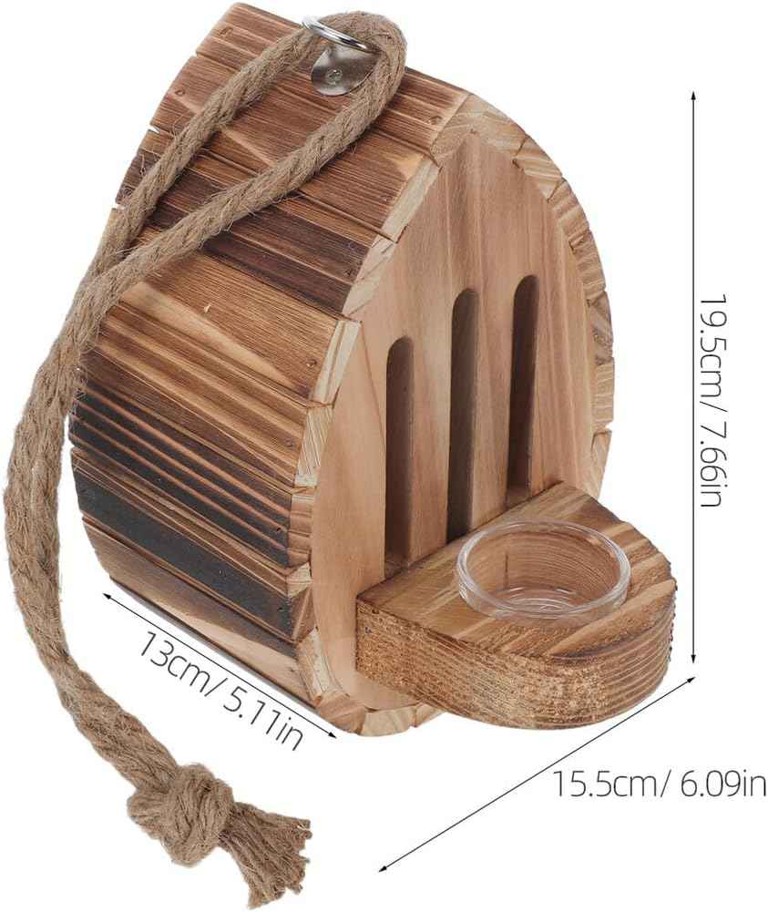 Wooden Butterfly House with Feeder Hanging Garden Refuge Outdoor Butterfly Nesting Box for Patio Yard Wildlife Habitat and Decorative