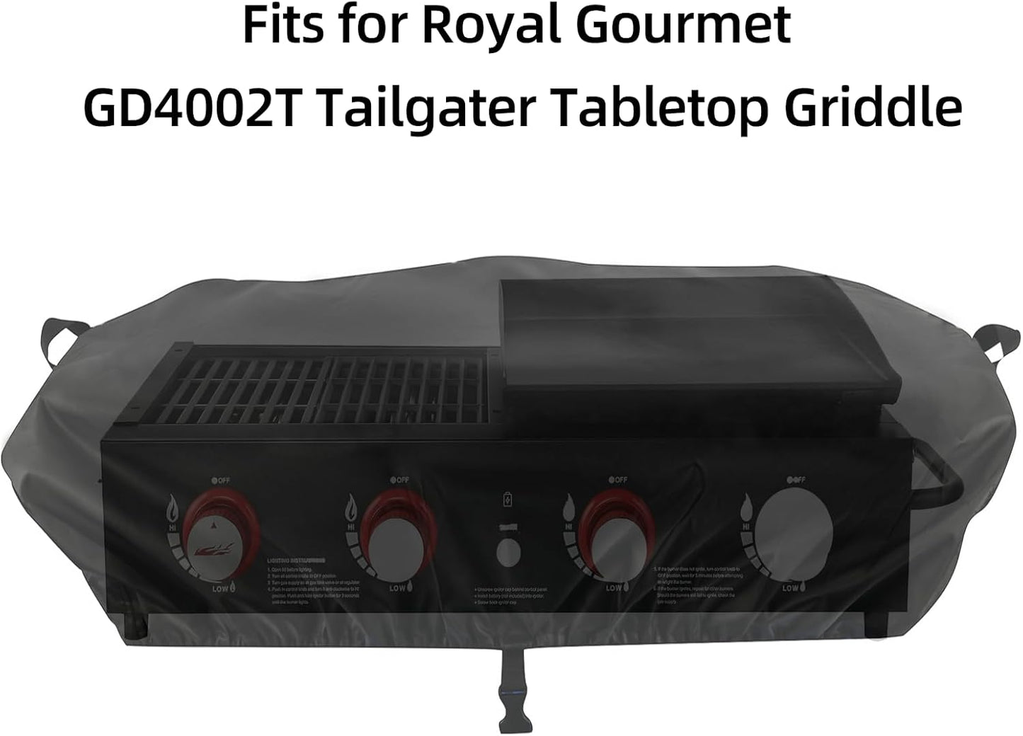 Grill Cover for Royal Gourmet GD4002T Tailgater 4 Burner Tabletop Gas Grill Griddle, 41 inch Portable Propane Gas Grill Covers