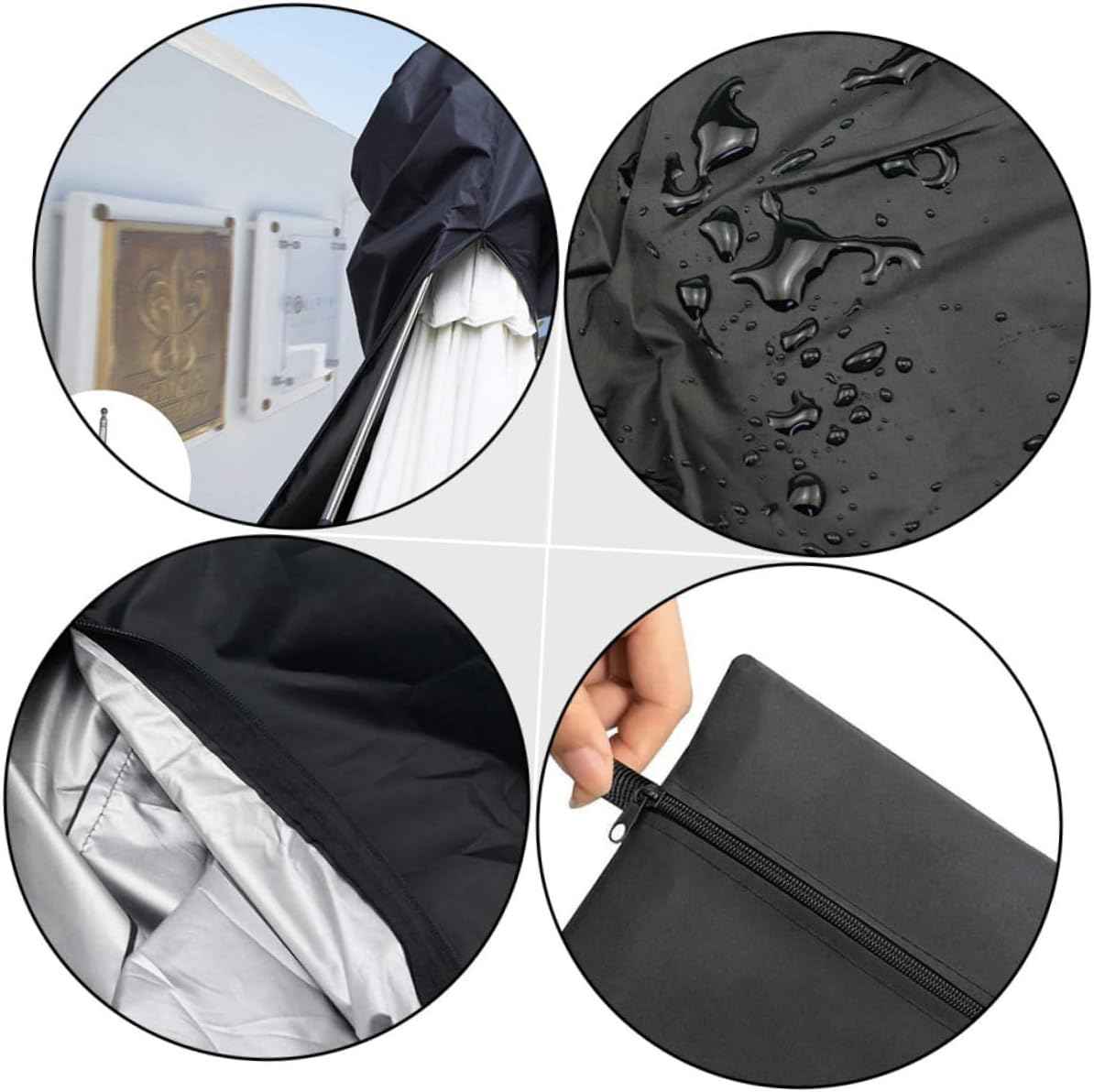 GANAZONO Waterproof Patio Heater Cover with Zipper for Outdoor Air Heater, 241X86X48Cm Protective Dustproof Rainproof Shield for Garden and Backyard