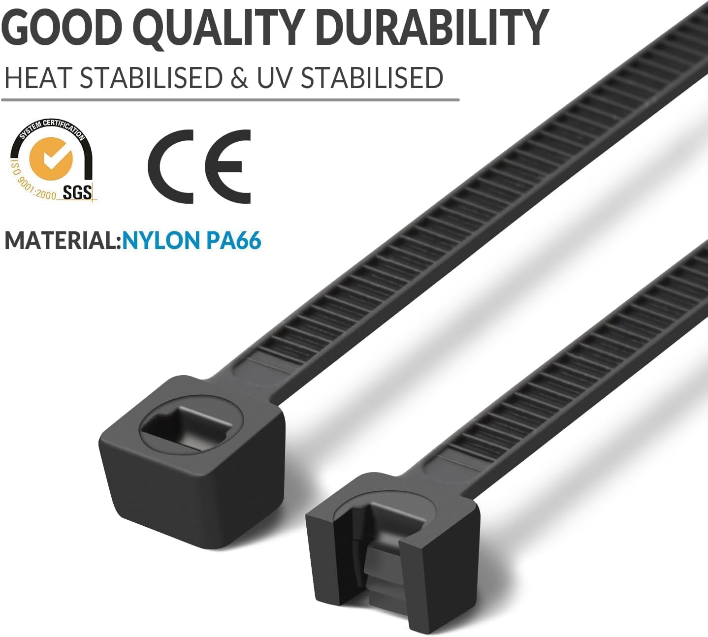 XINGO 5000 PCS White Zip Ties 12 Inch, 60 LBS Tensile Strength, Self-Locking Nylon Plastic Nylon PA66 Wire Ties for Indoor and Outdoor Use