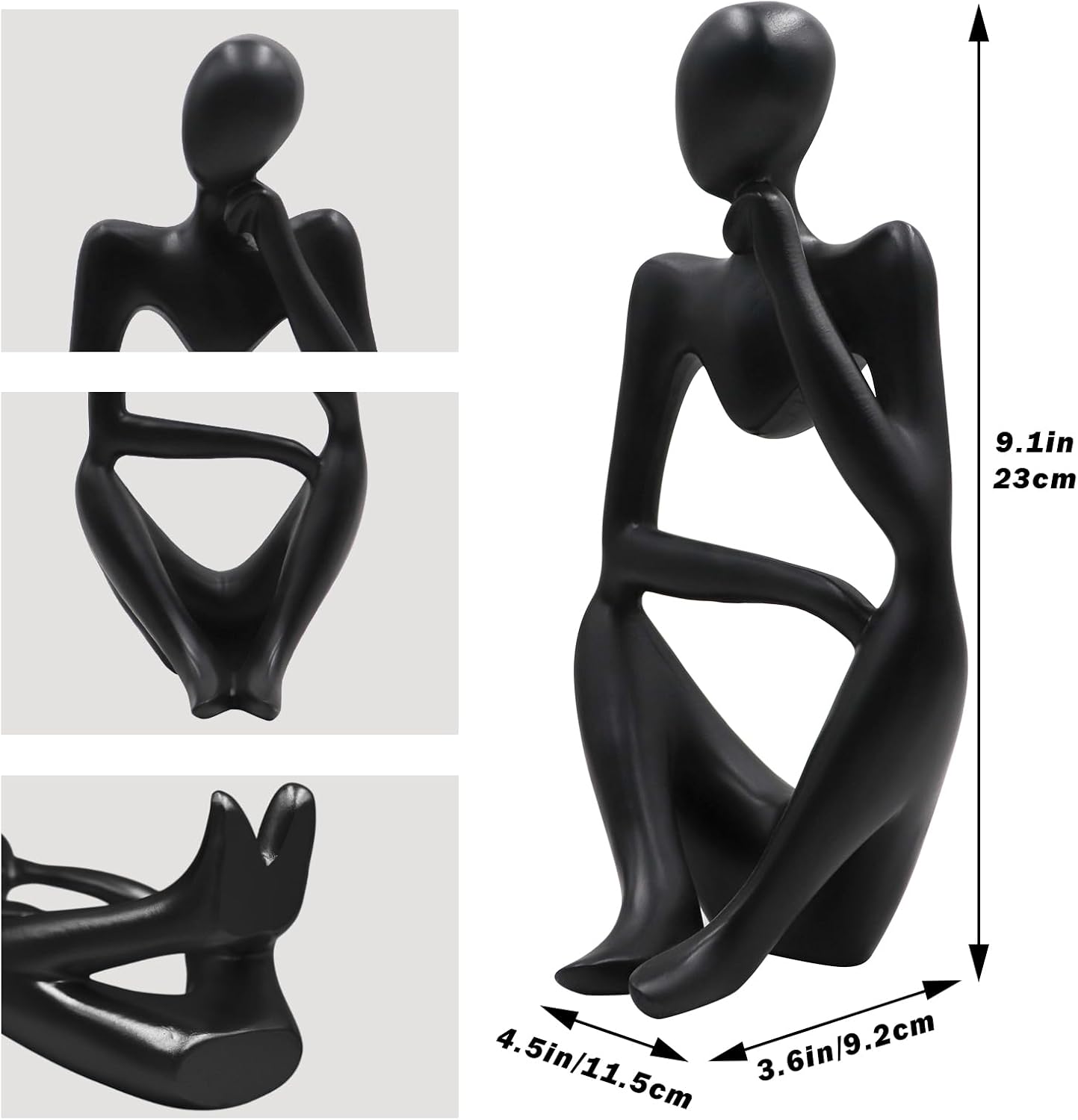 Thinker Statues and Sculptures, Resin Black Thinker Statue Ornaments, Abstract Style Sculptures, Housewarming Gifts, Housewarming Decorations, Living Room Dining Desk Decorations
