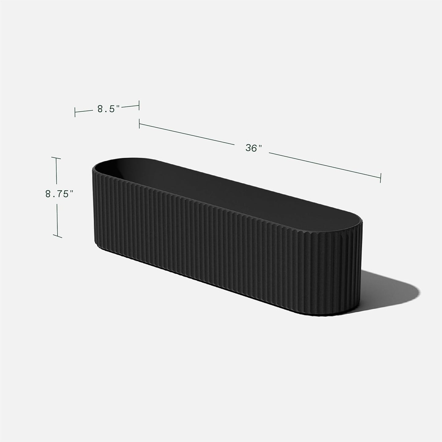 Veradek Demi Series Window Box Planter - Long Planter Box for Windowsill/Balcony | Durable Plastic-Stone Composite Material | Modern Décor for Flowers/Herbs