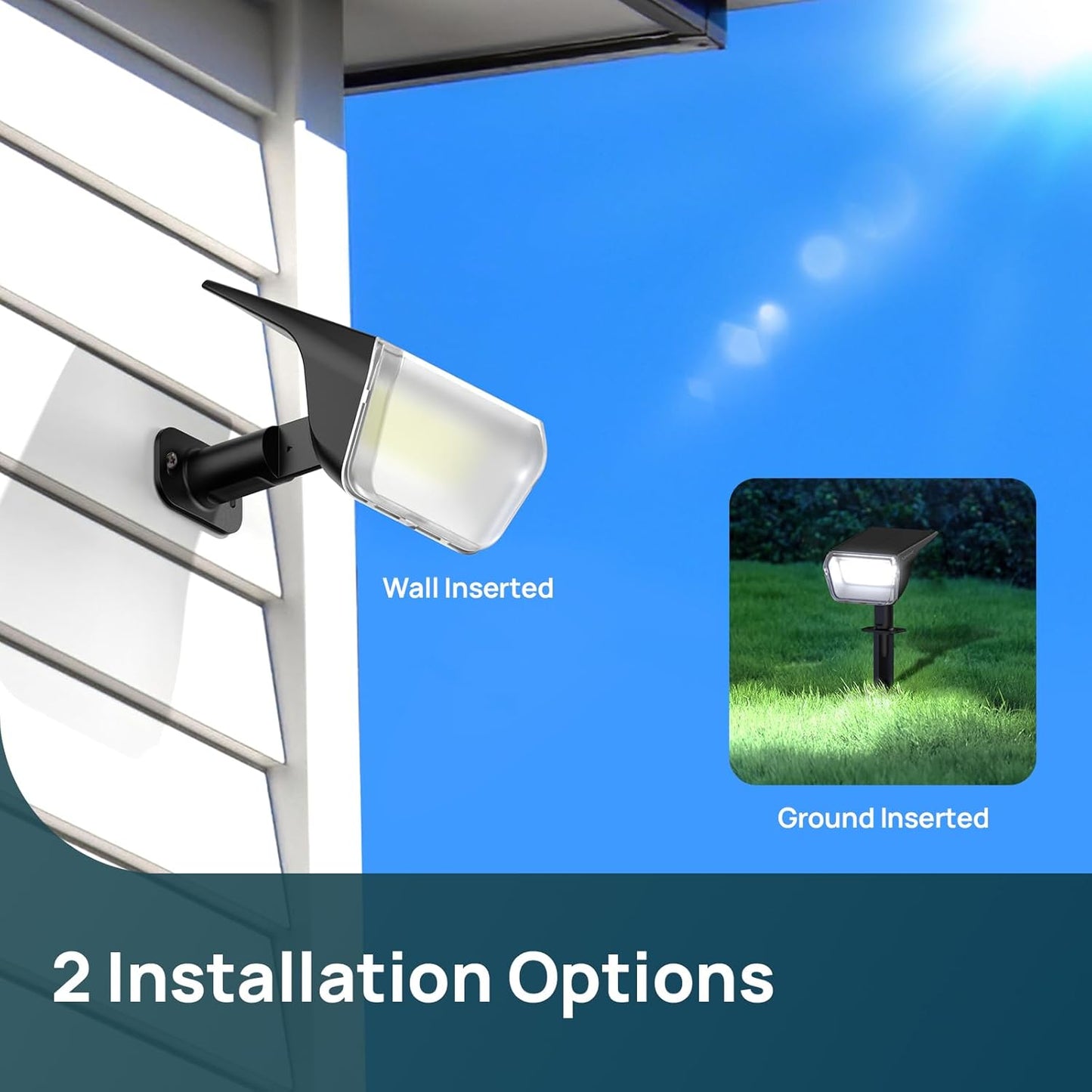 Linkind RGB Solar Spot Lights Outdoor Waterproof IP67, 60 LED 10 Lighting Modes Color Changing Landscape Lighting for Garden Yard Pathway Decorations (4 Pack, Multicolor)