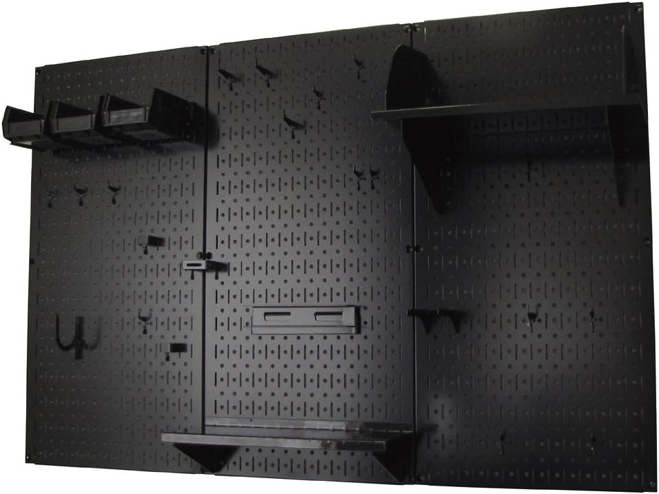 Wall Control Pegboard Metal Organizer, 4 ft. Black, Storage Rack with Rust Resistant Finish