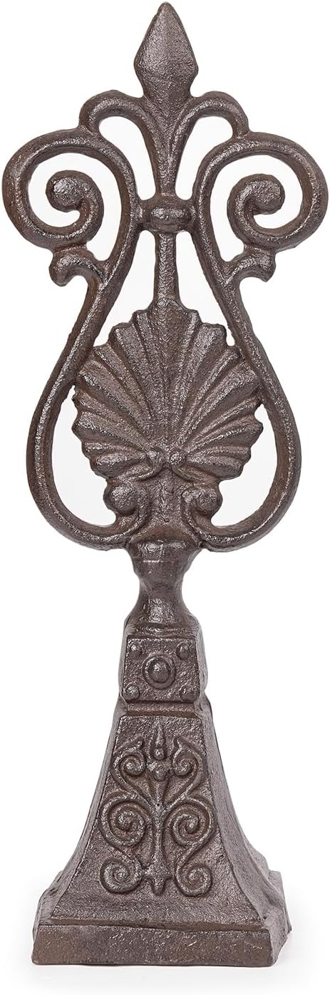 Sungmor Vintage Cast Iron Decorative Shell & Scroll Design Statues,Heavy Duty Rustic Desk Sculpture,Home Decor for Mantel,Farmhouse Decor