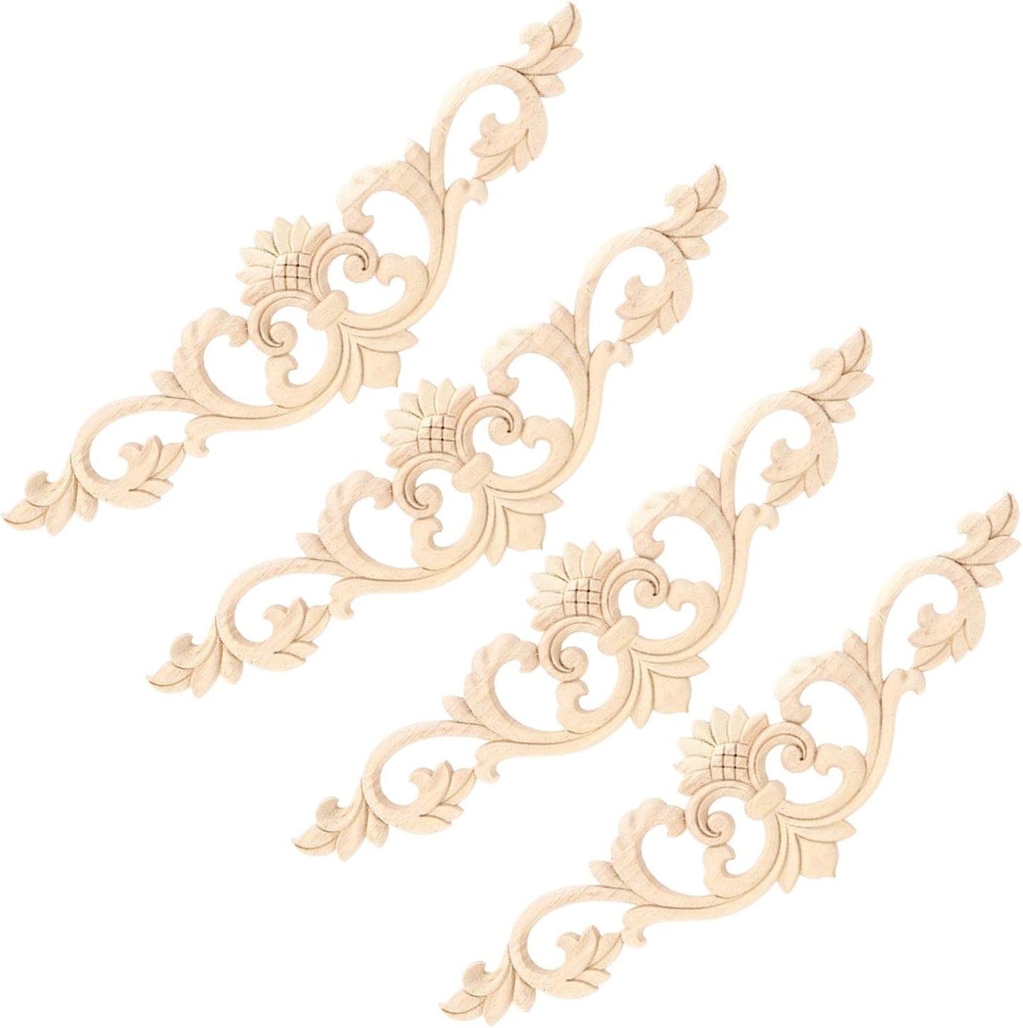 Wood Carved Applique Beautiful Decoration for Furniture Accessories Garden Fence Decor