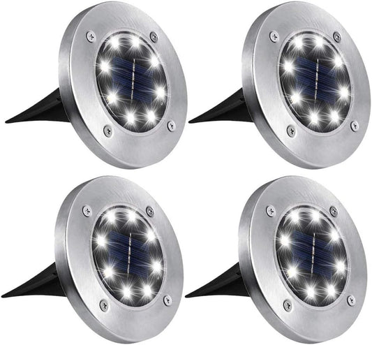 ZGWJ Solar Ground Lights,4 Pack Waterproof Solar Garden Lights, Upgraded Outdoor Garden Waterproof Bright in-Ground Lighting, Landscape Lighting for Pathway,Yard,Deck,Lawn,Patio,Walkway White