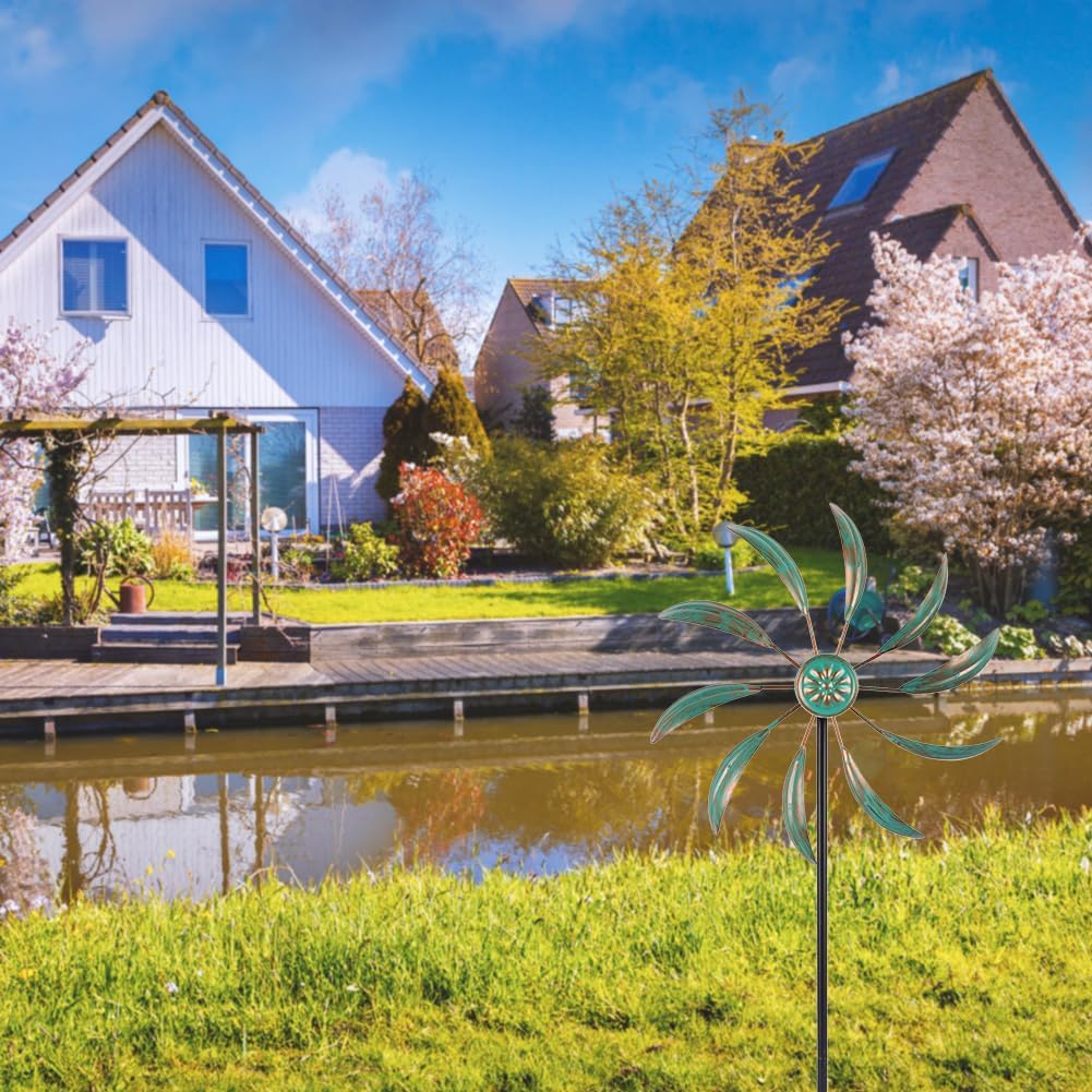 Stargarden Wind Spinners Outdoor Metal, Garden Pinwheels Waterproof Wind Sculptures, Small Windmills for Yard and Garden Decor