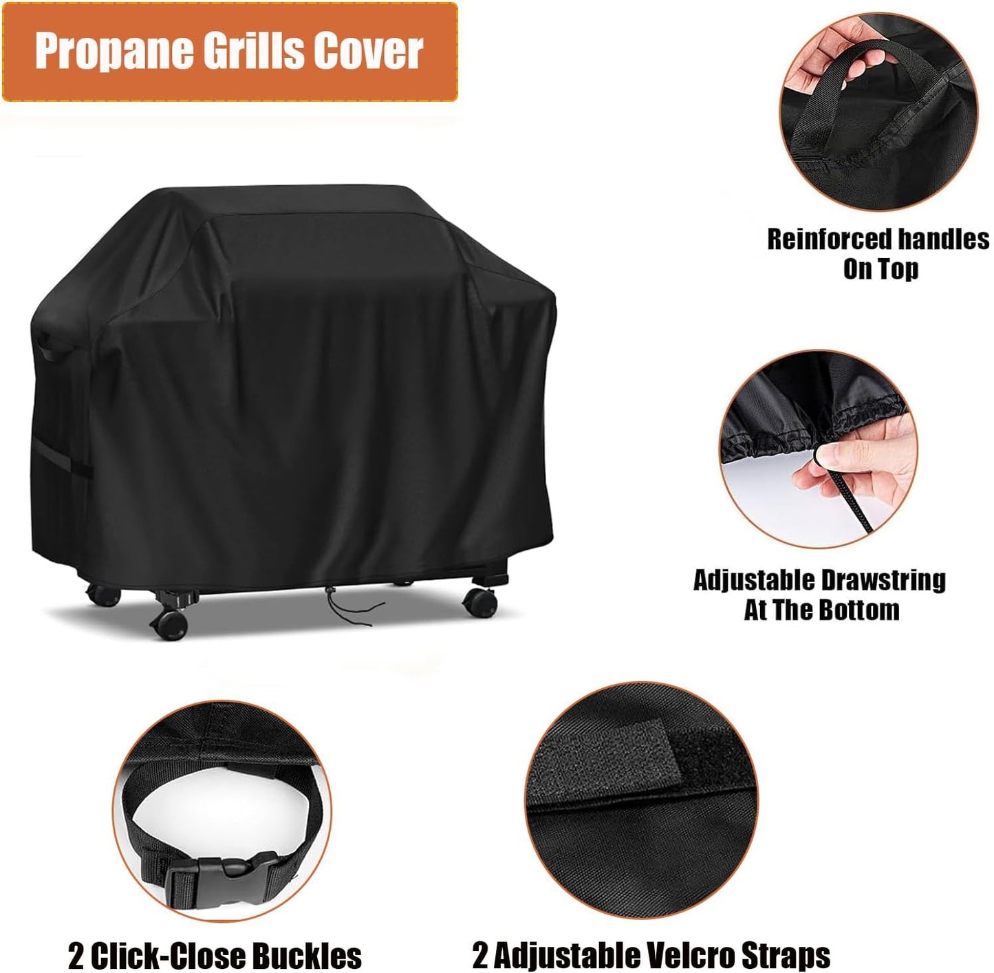 Grills Cover for Charbroil Performance Medium Grill - CB1250011P6, Waterproof Covers for 2 Burner Gas Grills-52 W x 23" D x 40" H