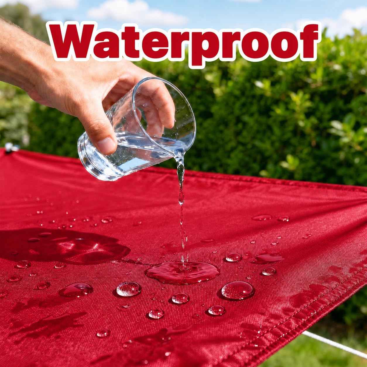 ColourTree 4' x 12' Custom Size Red Square Waterproof Sun Shade Sail UPF50 Canopy Awning Shelter, 95% UV Blockage & Water Resistant, Outdoor Patio Garden Carport (We Make Custom Size)
